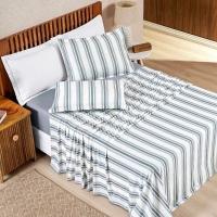 Jogo De Lençol Mimis Casal 4 Peças Malha 100% Algodão Extra Macio - Cinza - 1