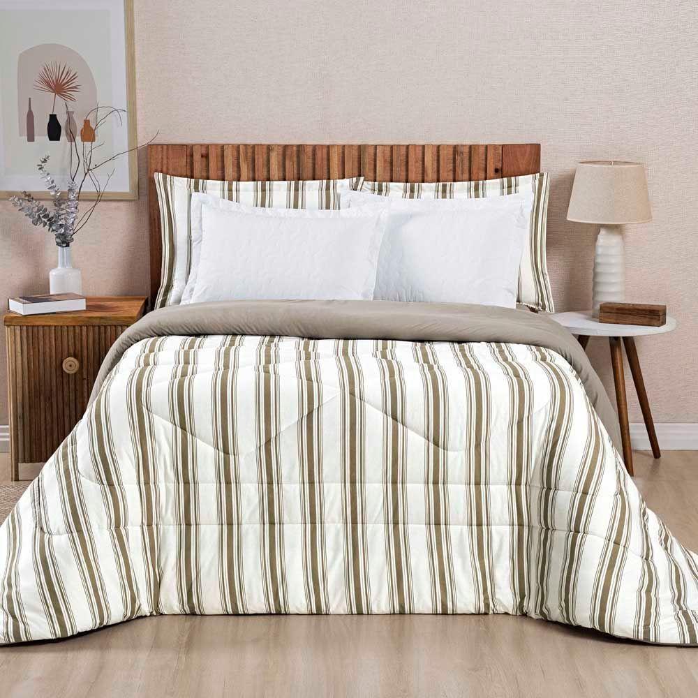 Edredom Mimis Casal King Tecido Malha Dupla Face 100% Algodão Extra Macio - Cáqui - 2