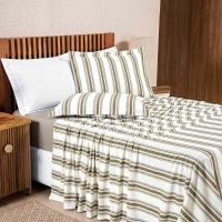 Jogo De Lençol Mimis Casal 4 Peças Malha 100% Algodão Extra Macio - Cáqui - 3