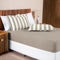 Jogo De Lençol Mimis Solteiro 2 Peças Malha 100% Algodão Extra Macio - Cáqui - 2