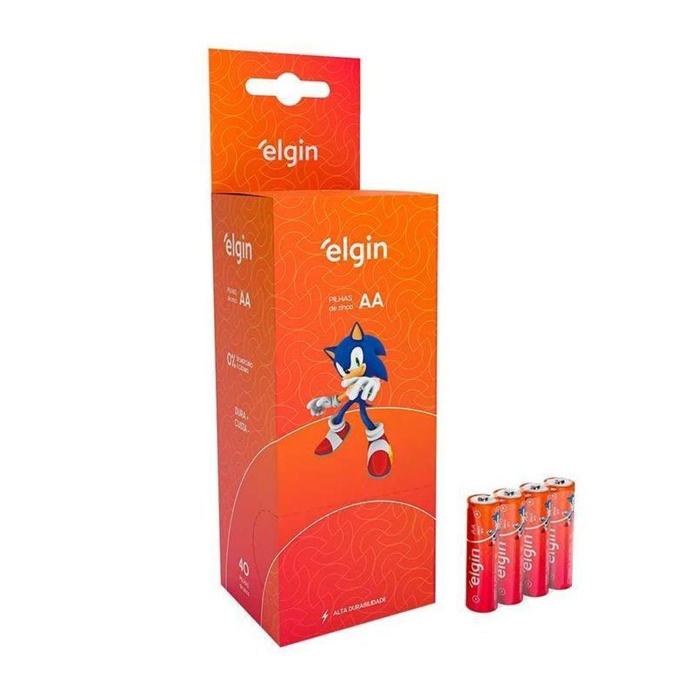 Pilha Zinco Aa Tubo 40 Unidades Elgin R06p [f108] - 1