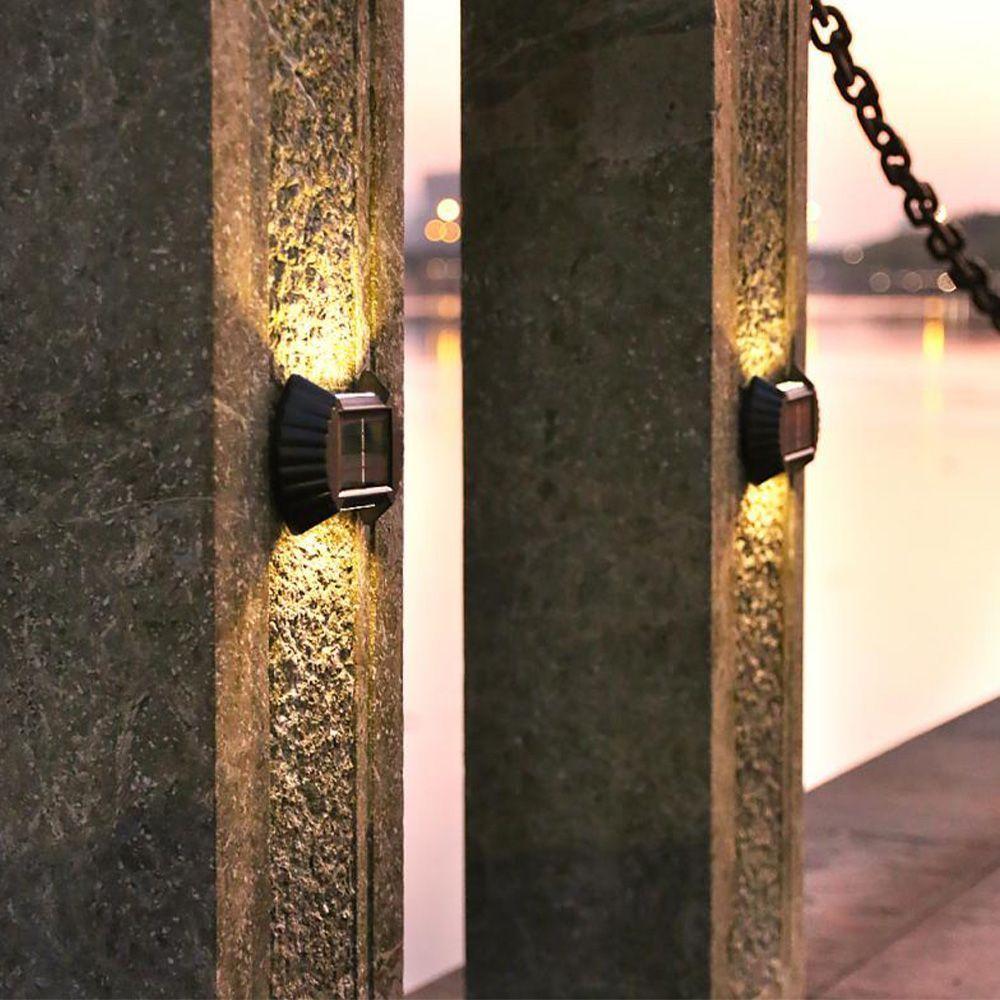 Luminaria Solar Parede Led Spot Arandela Externa Balizador Ambientes Casa Jardim Area Pati - 2