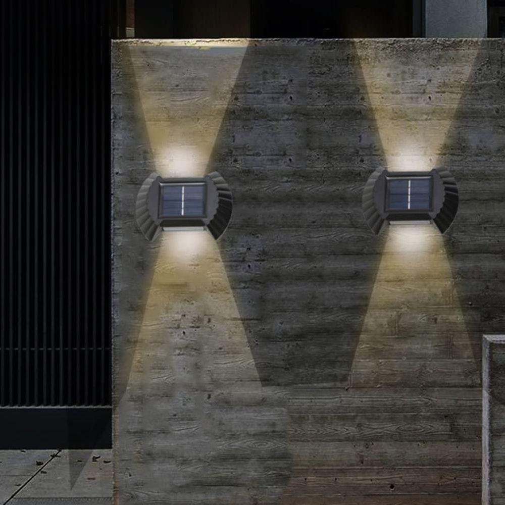 Luminaria Solar Parede Led Spot Arandela Externa Balizador Ambientes Casa Jardim Area Pati - 8