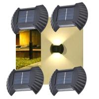 Luminaria Solar Parede Led Arandela Spot Balizador Resistente 4 Und Enfeite Jardim Quintal - 1