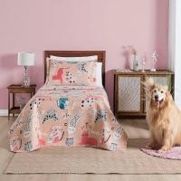 Kit Cobre Leito Colcha Carrosel Infantil Solteiro 2 Peças Microfibra Dupla Face - Gato Gatinhos - 2