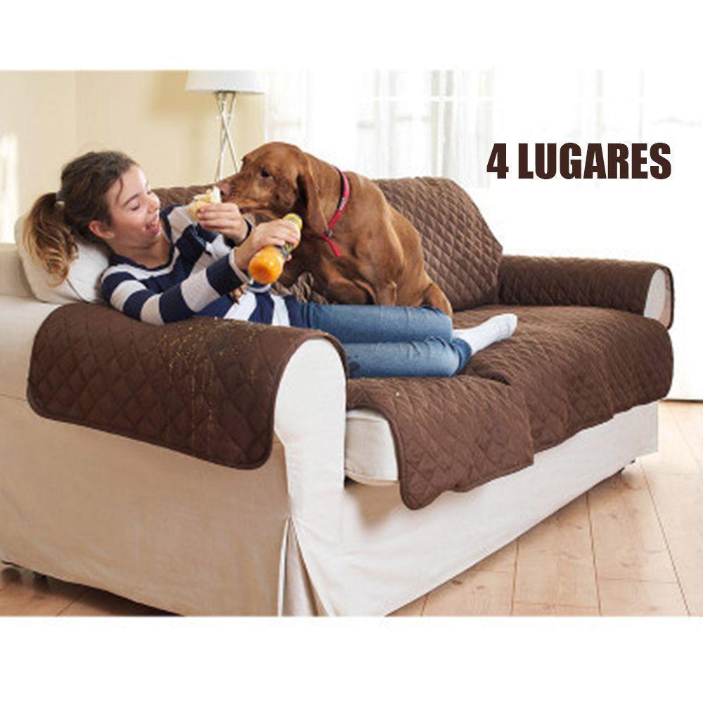 Capa Protetora Sofa Pet Cachorro Gato Bebida Comida 4 Lugares - 2