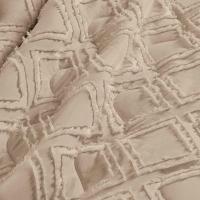 Kit Cobre Leito Colcha Katarine Padrão 03 Peças Dupla Face Micropercal 300 Fios Detalhado - Cáqui