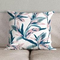 Kit Trio De Almofadas Cheias Estampadas Em Veludo Suede 45cm X 45cm Enchimento Em Refil Silicone - Decoração Para Sala Cor Azul - 2