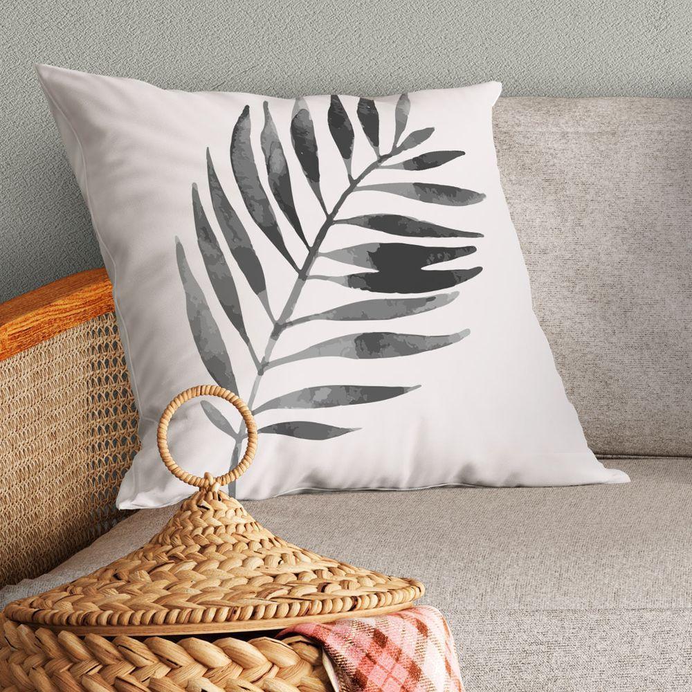 Kit Trio De Almofadas Cheias Estampadas Em Veludo Suede 45cm X 45cm Enchimento Em Refil Silicone - Decoração Para Sala Cor Cinza - 2