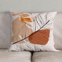 Kit Trio De Almofadas Cheias Estampadas Em Veludo Suede 45cm X 45cm Enchimento Em Refil Silicone - Decoração Para Sala Cor Terracota - 4