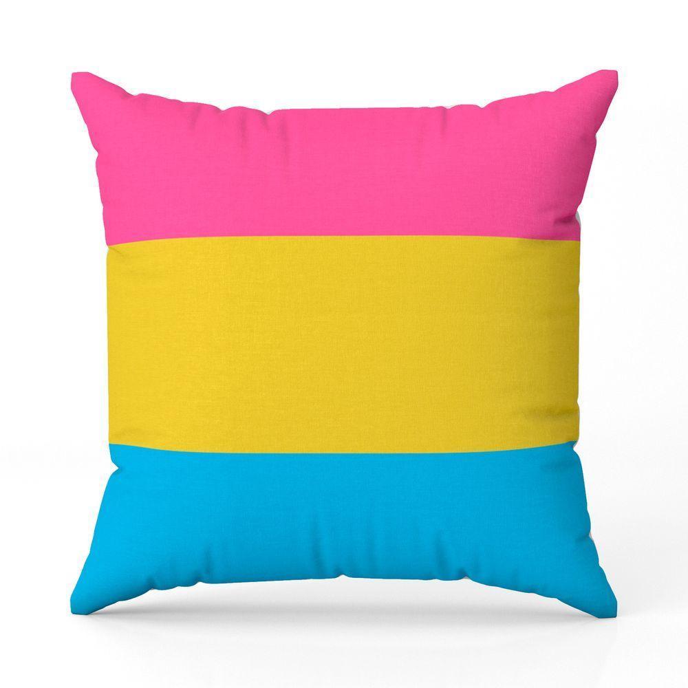 Almofada Avulsa Cheia Estampada Bandeiras Lgbt Cores 45cm X 45cm Com Refil Cor Pansexual - 1