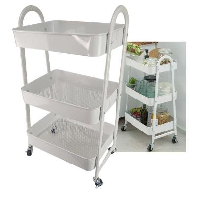 Carrinho Organizador 3 Andares Multiuso Rodinhas Porta Volumes Rack Prateleira