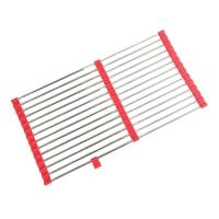 Escorredor Esteira Cozinha Louça Pia Cuba Extensivo Inox Silicone Compacto Flexivel Multiuso Pratico - 5