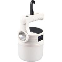 Luminaria Solar Lanterna Refletor Usb 2x1 Duplo Led Gancho A Prova De Agua Portatil Acampamento - 6