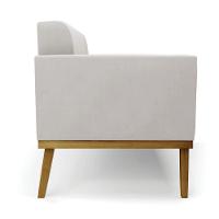 Sofá Namoradeira 2 Lugares De Madeira Castanho Elisa Veludo Cinza D03 - D\'rossi - 3