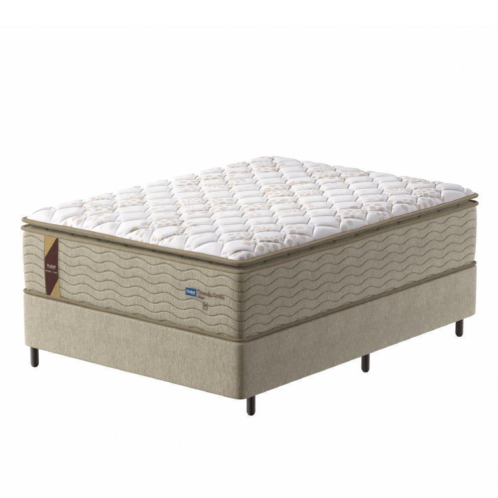 Cama Box Colchão Casal Molas Guarda Costas Max 138x188x78cm Branco/bege Probel Bege/bco - 1