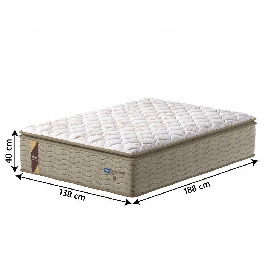 Cama Box Colchão Casal Molas Guarda Costas Max 138x188x78cm Branco/bege Probel Bege/bco - 3