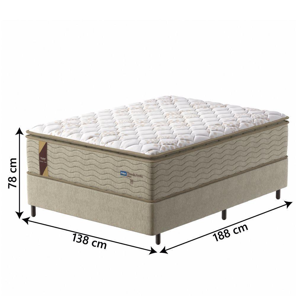 Cama Box Colchão Casal Molas Guarda Costas Max 138x188x78cm Branco/bege Probel Bege/bco - 4