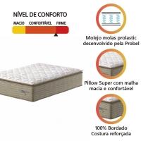Colchão Casal Molas Guarda Costas Max Pillow Top 138x188x40cm Bege-branco Probel Bege-bco - 3