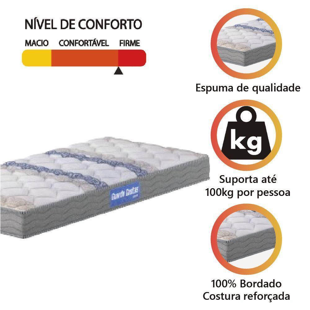 Colchão Solteiro Espuma D33 Guarda Costas Sleep 88x188x14cm Branco-cinza Probel Branco - 2