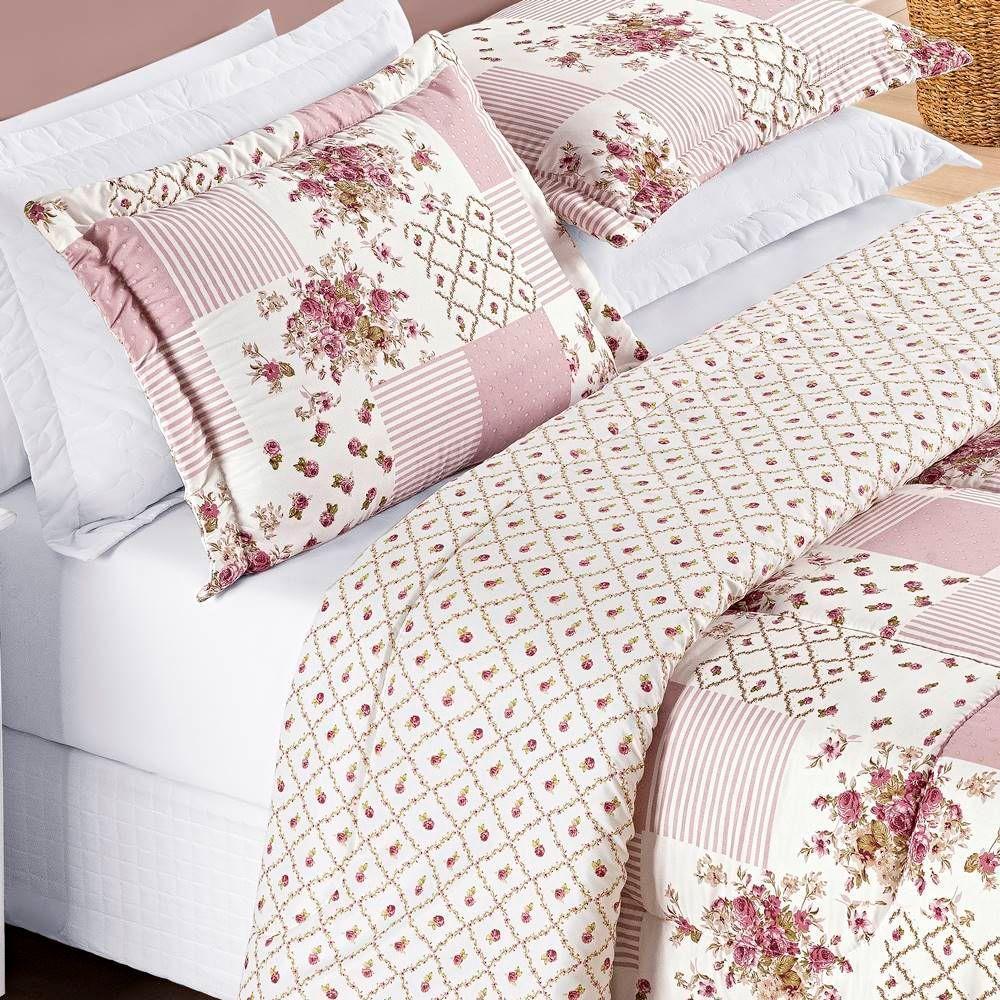 Kit Edredom Dupla Face Super King Bouti 03 Peças - Rosa Matura - 3