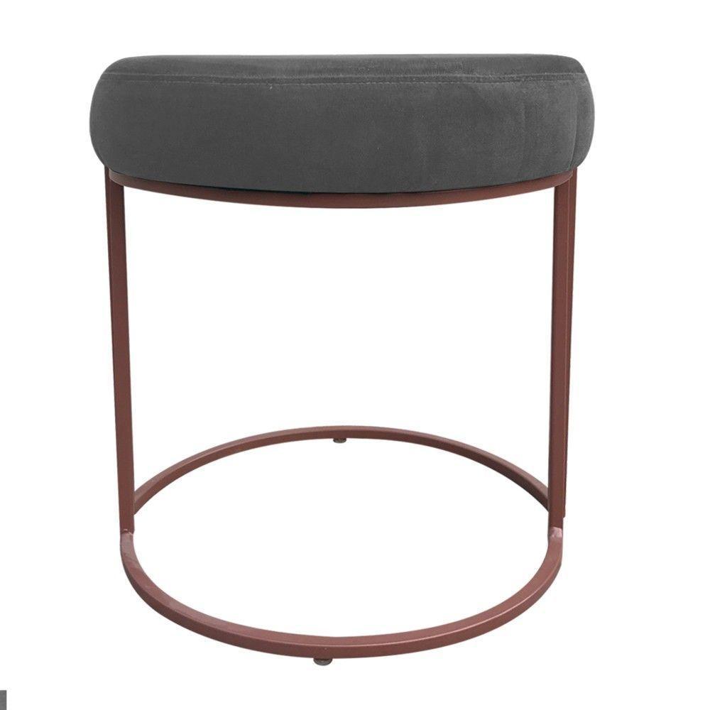 Puff Love Suede Base Cobre D\'rossi Cor Grafite - 2