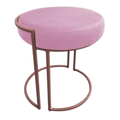 Puff Love Suede Base Cobre D\'rossi Cor Rosa Bebê