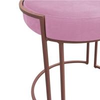 Puff Love Suede Base Cobre D\'rossi Cor Rosa Bebê - 2