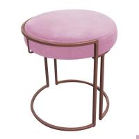 Puff Love Suede Base Cobre D\'rossi Cor Rosa Bebê