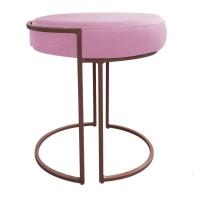 Puff Love Suede Base Cobre D\'rossi Cor Rosa Bebê - 6