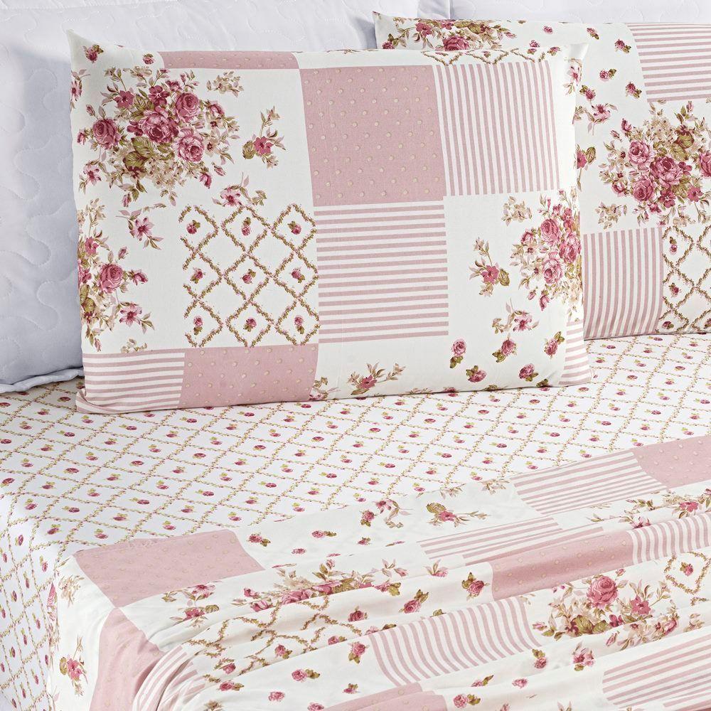 Jogo De Cama Lençol Bouti Estampado Queen 04 Peças - Rosa Matura - 2