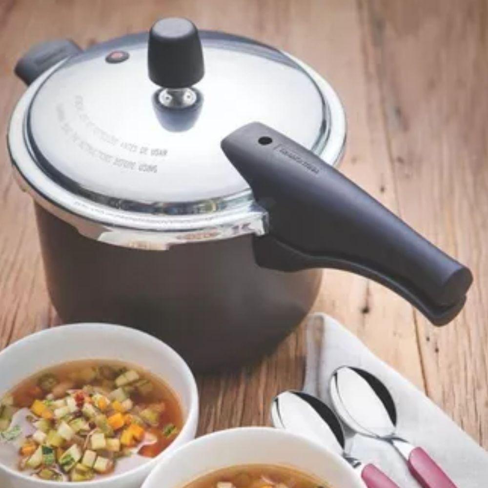 Jogo De Panela Pressão Antiaderente 4,5l Grafite Com Amassador Inox E Concha Tramontina - 9