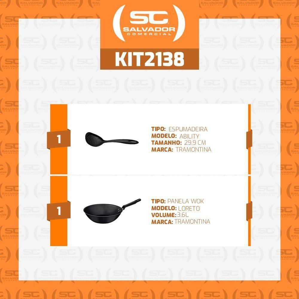 Panela Wok Loreto Em Alumínio Antiaderente Starflon Grafite 3,6l Com Espumadeira Tramontina - 2