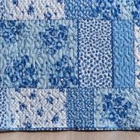 Colcha Estampada Dupla Face Bouti Casal 03 Peças - Azul Sereno - 2