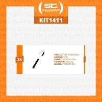 Kit - 24 Colheres De Sobremesa Leme Com Lâmina Em Aço Inox Cabo Preto Cspbag - Tramontina - 5