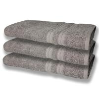 3 Toalhas Super Felpudas Grande E Grossa Algodão 80x150 Itália Soft Beka - Cinza Cinza - 1