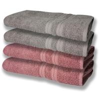 4 Toalhas Super Felpudas Grande E Grossa Algodão 80x150 Itália Soft Beka - Cinza/rosê Cinza/rosê - 1
