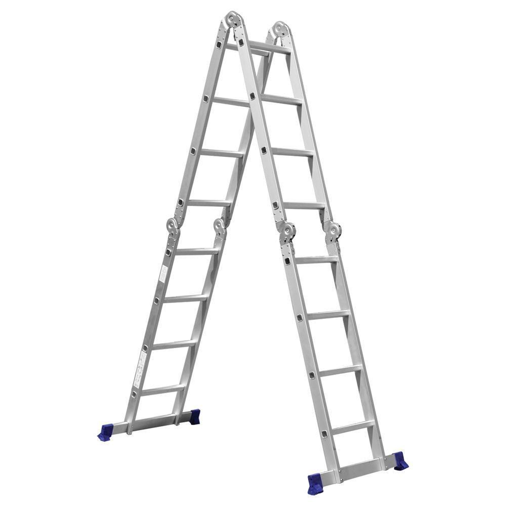 Escada Articulada 16 Degraus 4x4 Em Alumínio Mor - 2