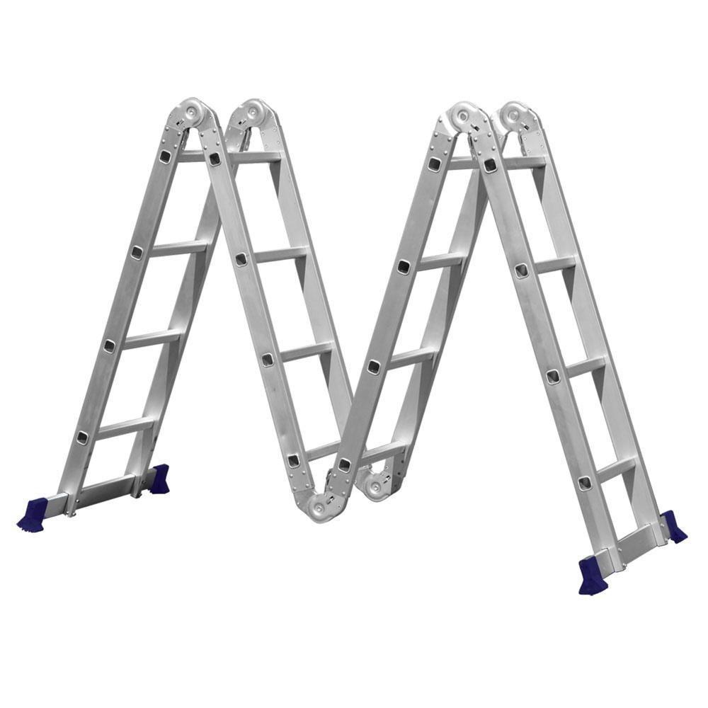 Escada Articulada 16 Degraus 4x4 Em Alumínio Mor - 3