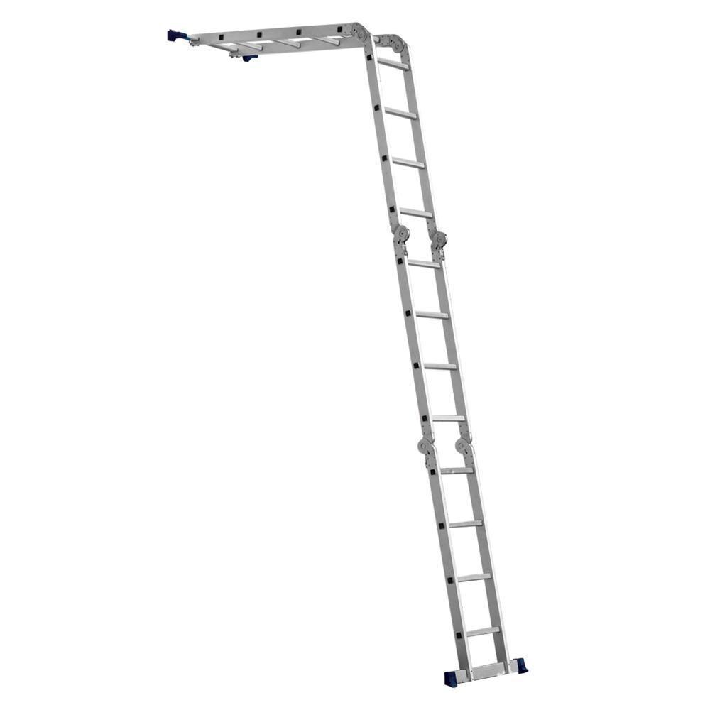 Escada Articulada 16 Degraus 4x4 Em Alumínio Mor - 10