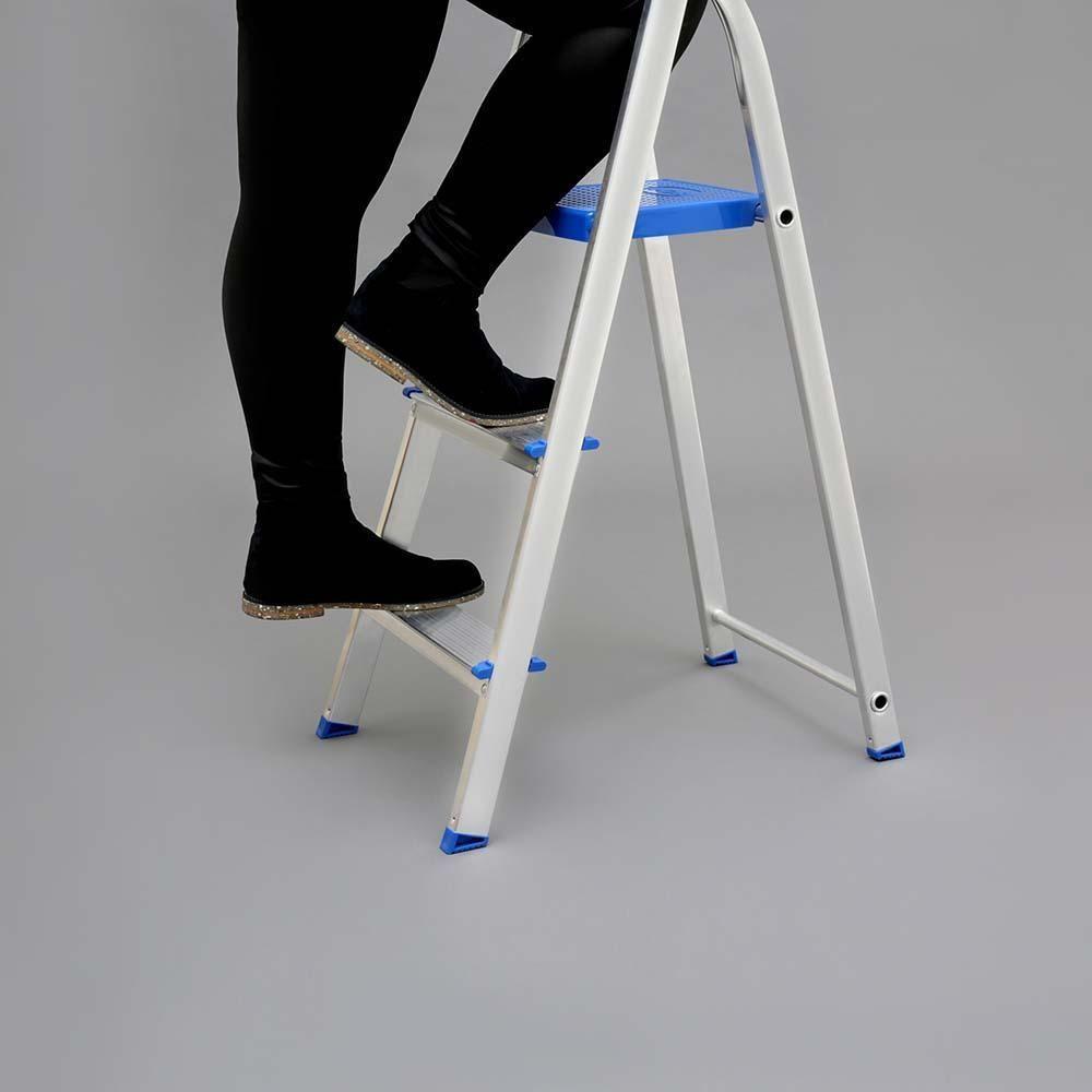 Escada De Alumínio 3 Degraus Tesoura Capacidade 120 Kg Mor - 6