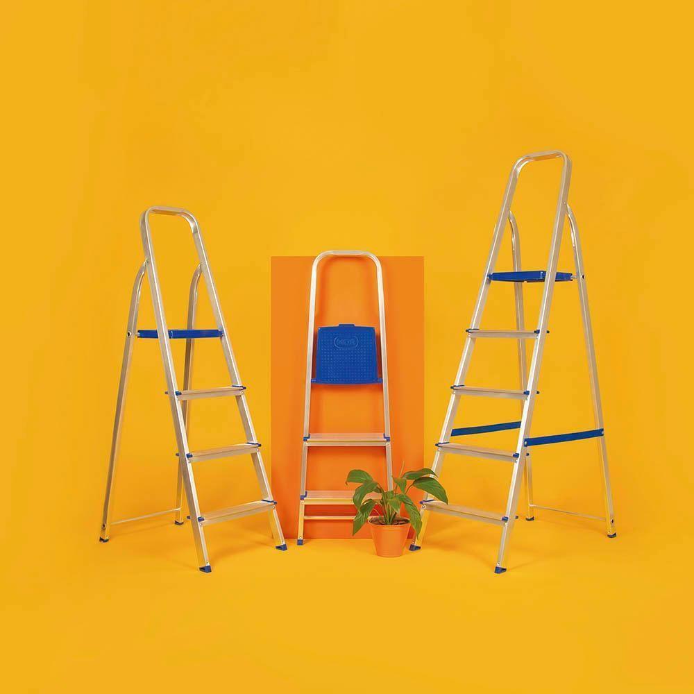 Escada De Alumínio 3 Degraus Tesoura Capacidade 120 Kg Mor - 7