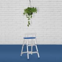 Escada Banqueta 3 Degraus Reforçada Alumínio Azul Mor - 3