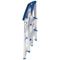 Escada Banqueta 3 Degraus Reforçada Alumínio Azul Mor - 5