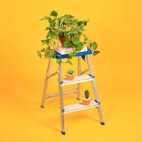 Escada Banqueta 3 Degraus Reforçada Alumínio Azul Mor - 6