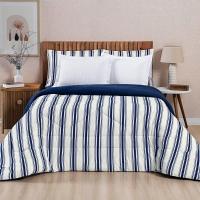 Edredom Coberdrom Estilo Queen Malha 100% Algodão - Marinho - 2