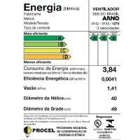 Ventilador De Mesa 2 Em 1 Arno 40cm Vf42 Turbo Force Preto 127v - 7