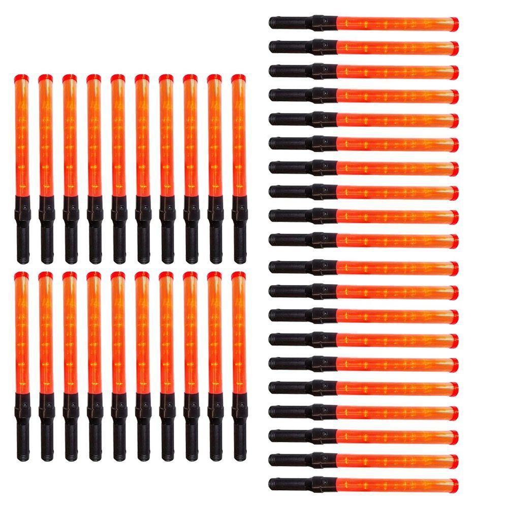 Bastao Sinalizador Kit 40 Uni Fluorescente Transito Manobrista Engarrafamento Rua Estrada Obra Sinal - 1