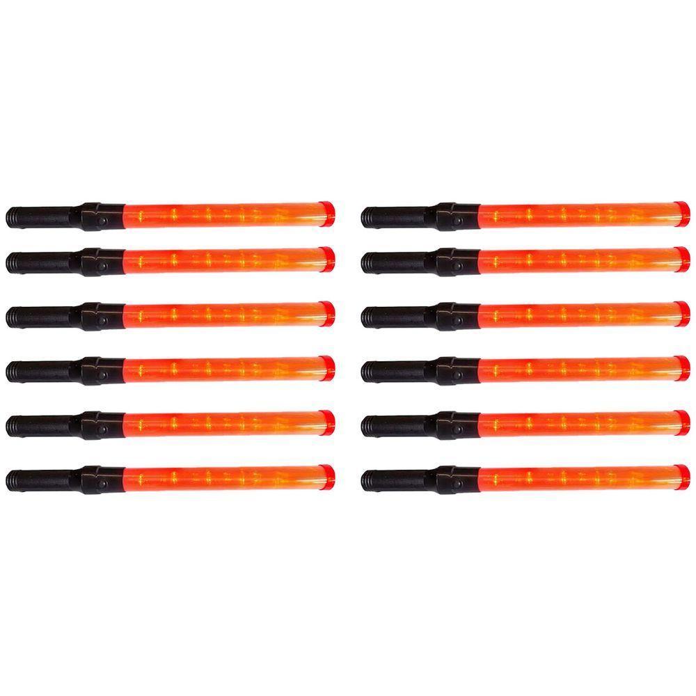 Bastao Sinalizador Kit 12 Unidades Fluorescente Transito Estacionamento Aeroporto Estrada Sinalizaça - 1