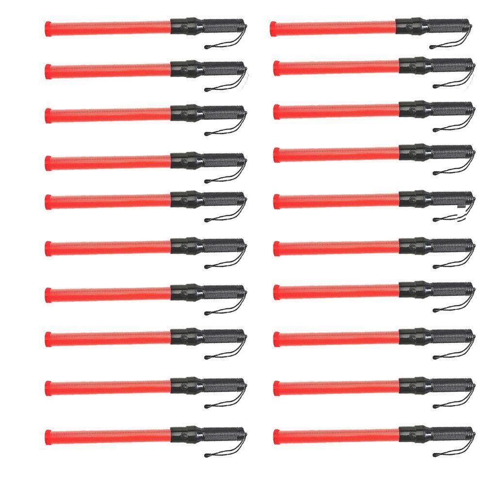 Bastao Sinalizador Luz Grande Fluorescente Kit 10 Uni Lanterna Sinal Emergencia Transito Manobra - 1